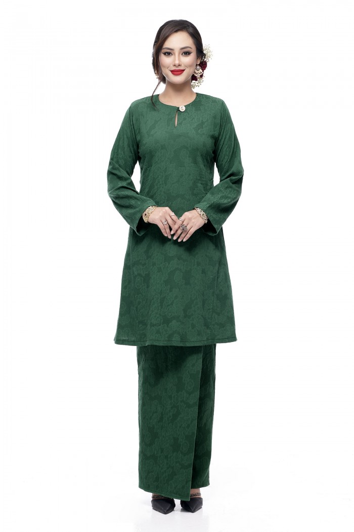 Klasik Kurung Pahang Mawar (Emerald Green)