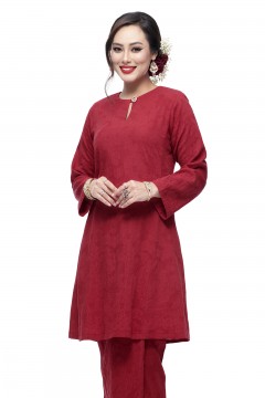 Klasik Kurung Pahang Mawar (Ruby Red)