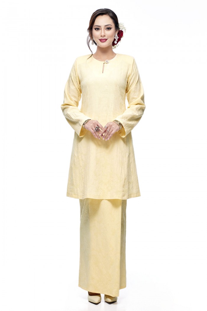 Klasik Kurung Pahang Mawar (Daffodil Yellow)