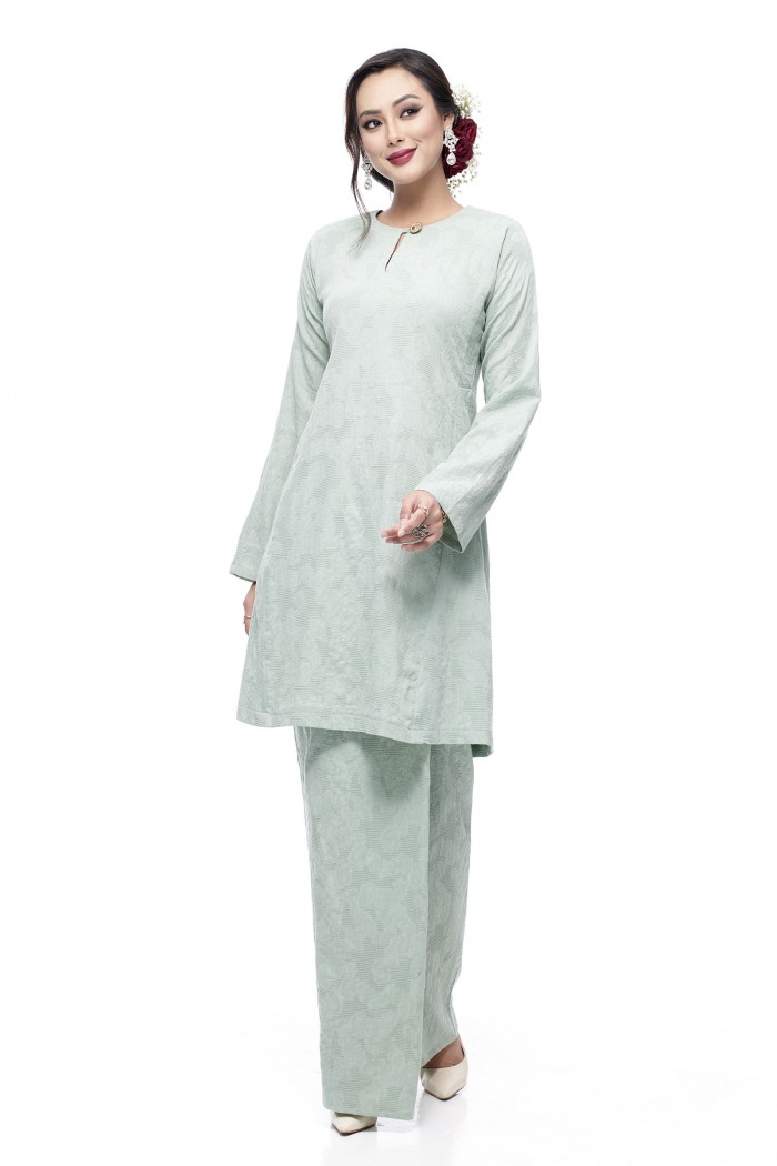 Klasik Kurung Pahang Mawar (Mint Green)