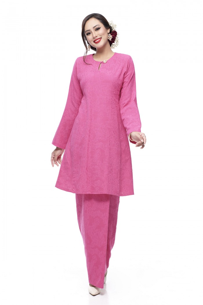 Klasik Kurung Pahang Mawar (Fuscia Pink)