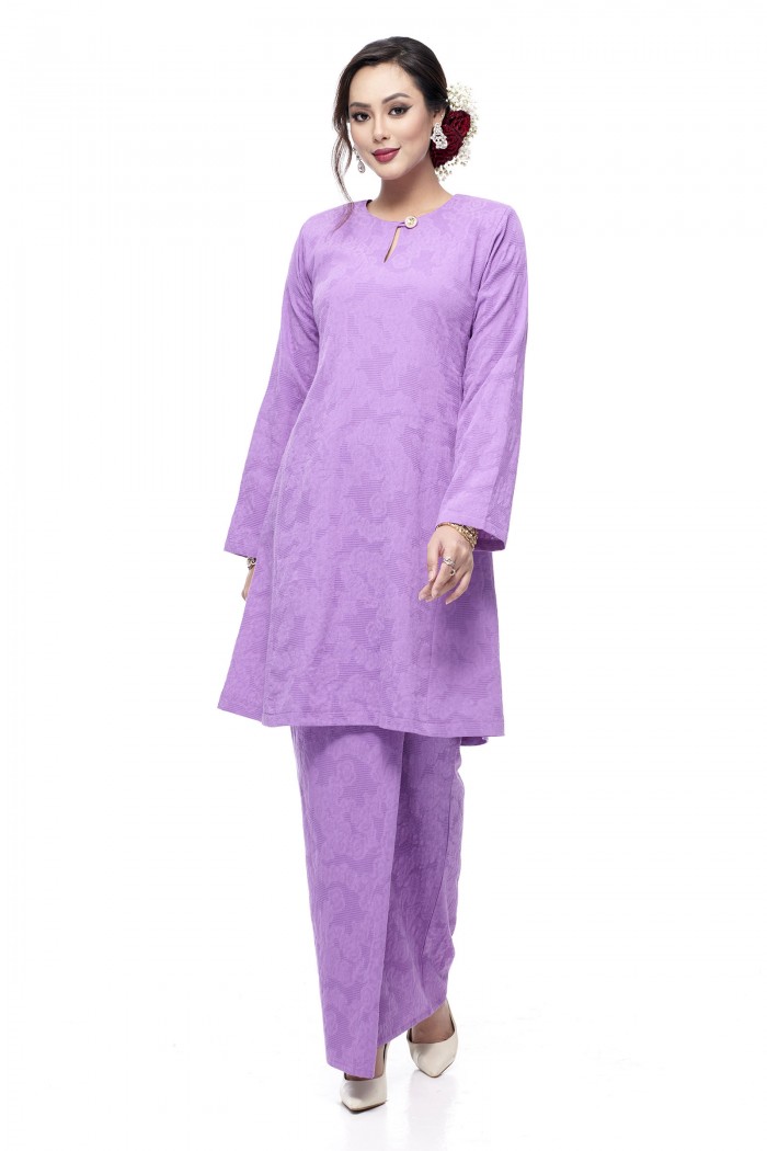 Klasik Kurung Pahang Mawar (Lilac)