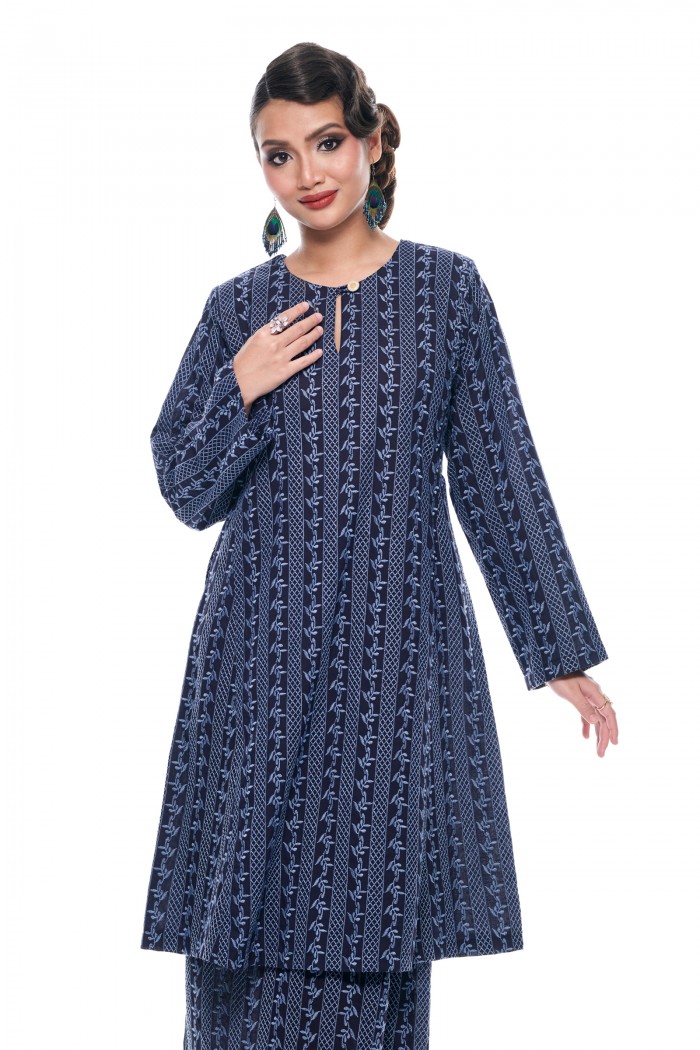 Kurung Riau Manis (Dark Deep Sea Blue)