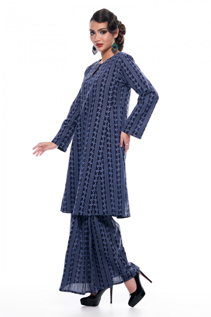 Kurung Riau Manis (Dark Deep Sea Blue)