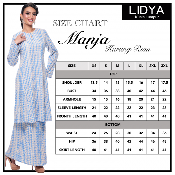 Kurung Riau Manja (Sky Blue)