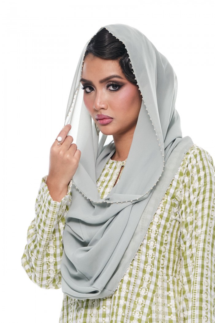 Anggun - Exclusive Instant Shawl Beaded (Sage)