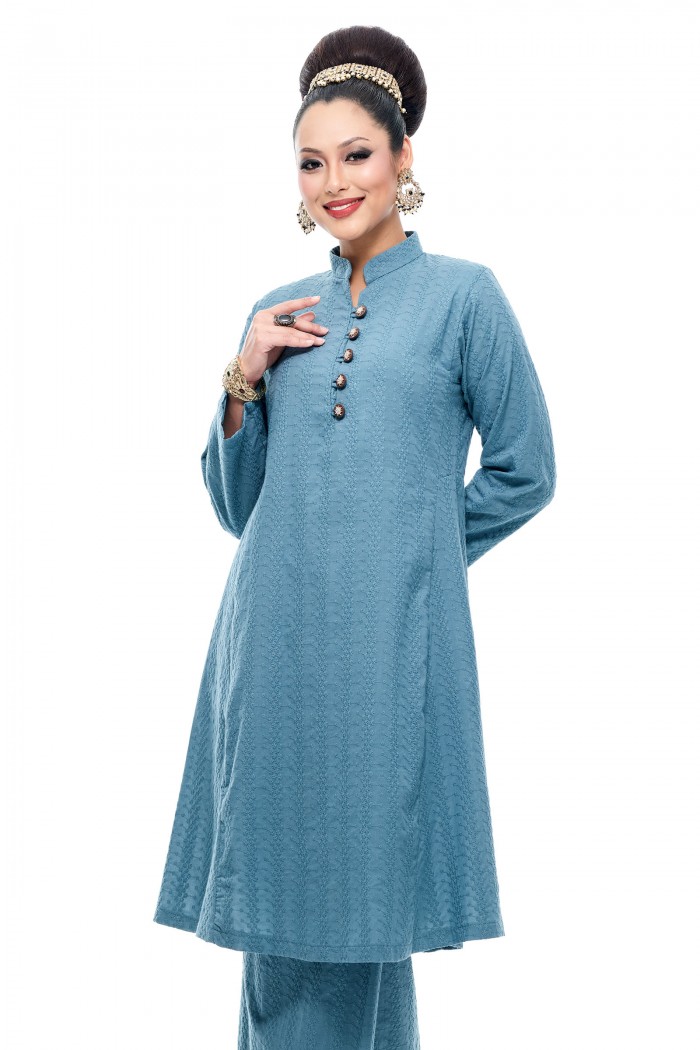 Kurung Riau Putri (Steel Blue)