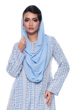 Anggun - Exclusive Instant Shawl Beaded (Baby Blue)