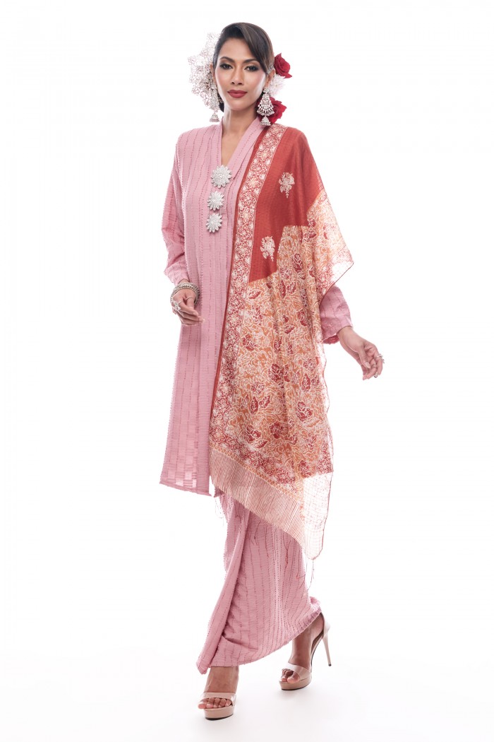 Sutera - Exclusive Long Printed Silk Shawl (Seroja)