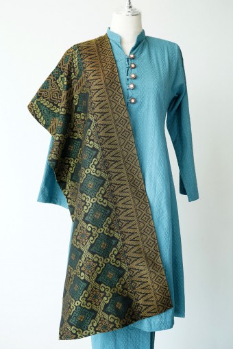 Selendang Songket Klasik V4 (Seri Zamrud)