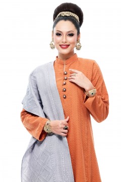 Selendang Songket Klasik (Silver Grey)